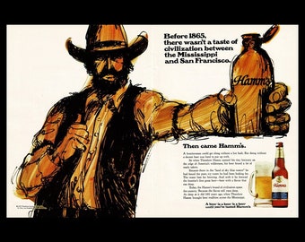 1970 Hamm's Beer Original Magazine Ad