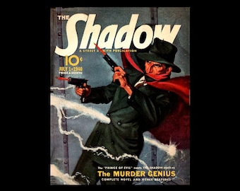 1940&#39;s Shadow Detective Pulp Magazine Cover Poster Print - Retro Pulp Magazine Art