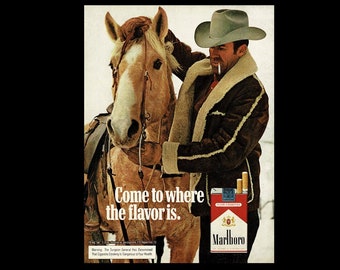 1974 Marlboro Cigarettes - Marlboro Man - Original Magazine Ad
