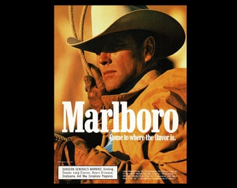 1991 Marlboro Cigarettes - Marlboro Man - Original Magazine Ad