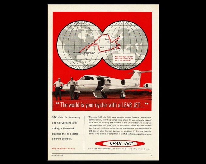 Oracle Jet Ad 1966 Lear Jet Corporate Business Jet Aircraft Original Magazine Ad - Etsy