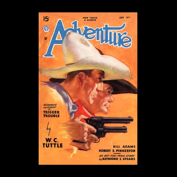 1935 Adventure  Mystery Pulp Magazine Cover Poster Print - Retro Pulp Magazine Art