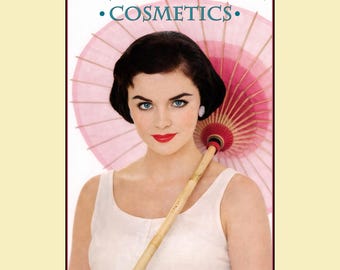 1950's Cosmetics & Beauty Poster : "Maison du Charme" Cosmetics • 11x17 Retro Style Poster Print