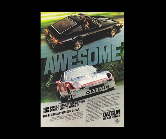 1980 Datsun 280 ZX Race Car Original Magazine Ad - Paul Newman Bob