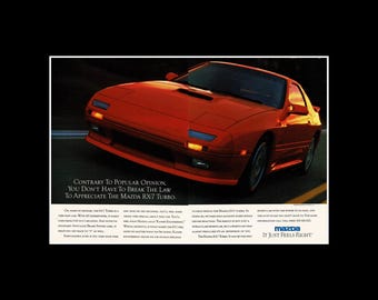 1990 Mazda RX7 Turbo Original Magazine Ad