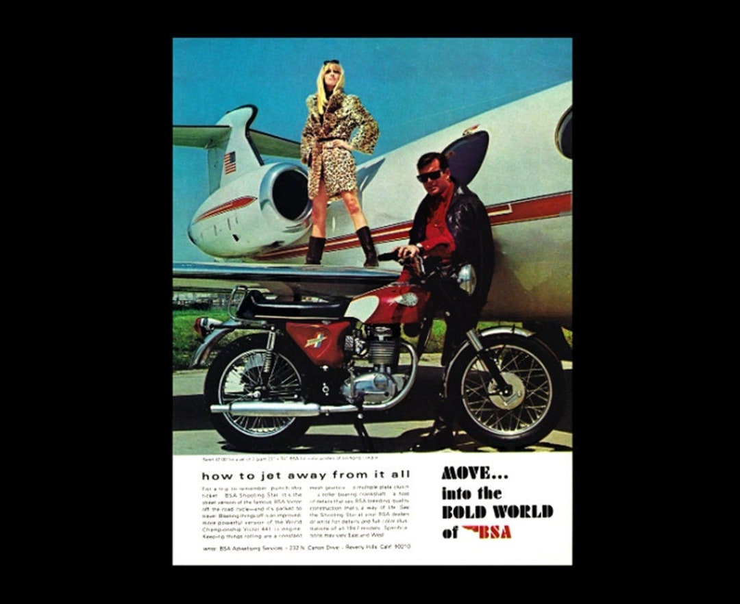 1968 BSA Shooting Star Motorcycle Original Magazine Ad