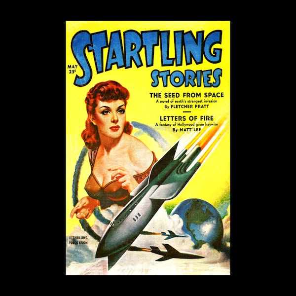 1951 Startling Stories  Science Fiction & Fantasy Pulp Magazine Cover Poster Print - Retro Pulp Magazine Art