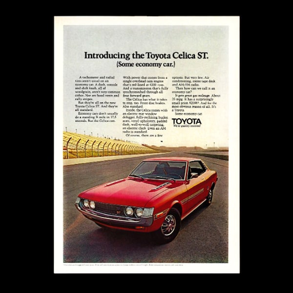 1972 Toyota Celica Original Magazine Ad