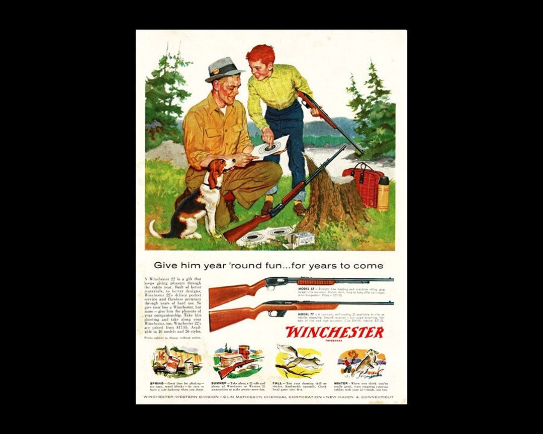 1959 Winchester Rifles Firearms Original Magazine Ad Etsy