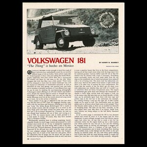 1973 VW Type 181 "Thing"  Original Magazine Road Test