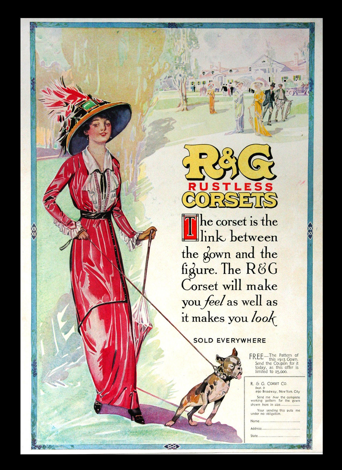 RARE Vintage 1913 R&G Corsets Ad Etsy
