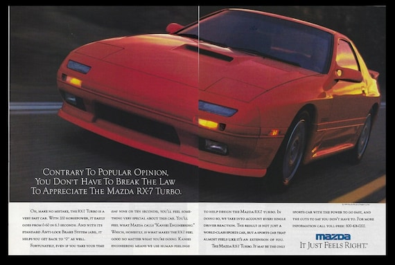 1990 Mazda RX7 Turbo Original Magazine Ad - Etsy