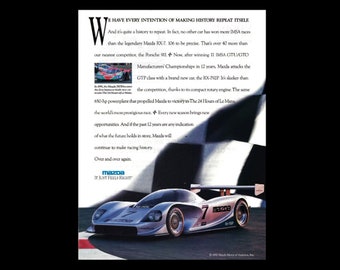 1992 Mazda RX7 - RX-792P GTP Race Car Original Magazine Ad