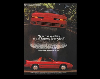 1991 Toyota Supra Turbo Original Magazine Ad