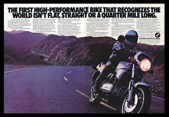 1985 BMW K100 Motorcycle Original Magazine Ad Etsy UK