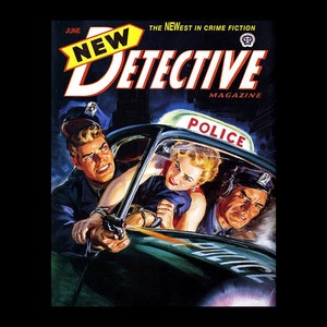 1940&#39;s New Detective Pulp Magazine Cover Poster Print - Retro Pulp Magazine Art