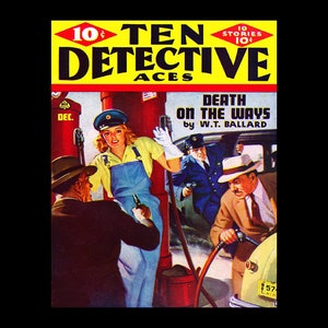 1940&#39;s Ten Detective Aces Pulp Magazine Cover Poster Print - Retro Pulp Magazine Art