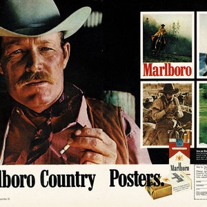 1972 Marlboro Cigarettes Marlboro Man Original Magazine Ad image 3