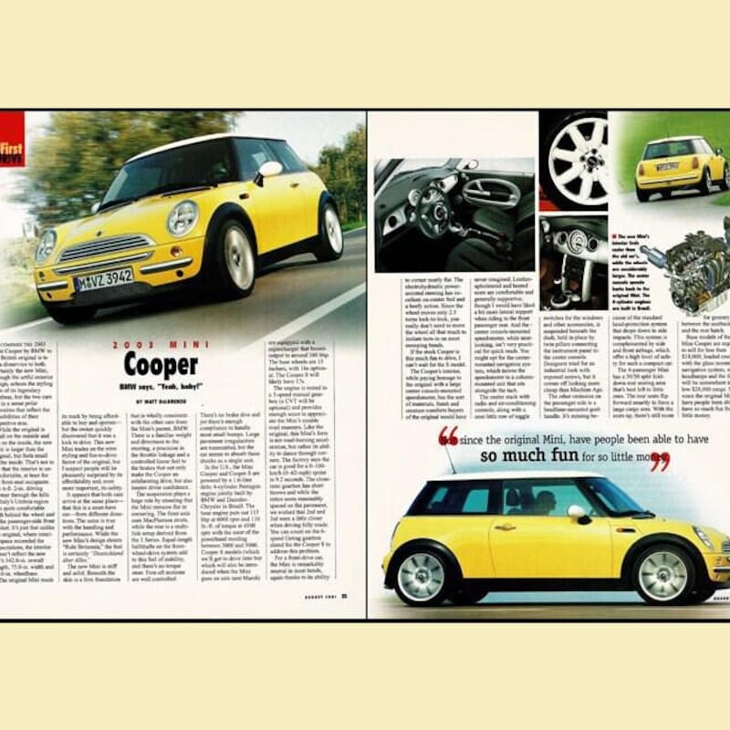 Mini Iconic Adverts Mini Cooper Advertisement - Etsy
