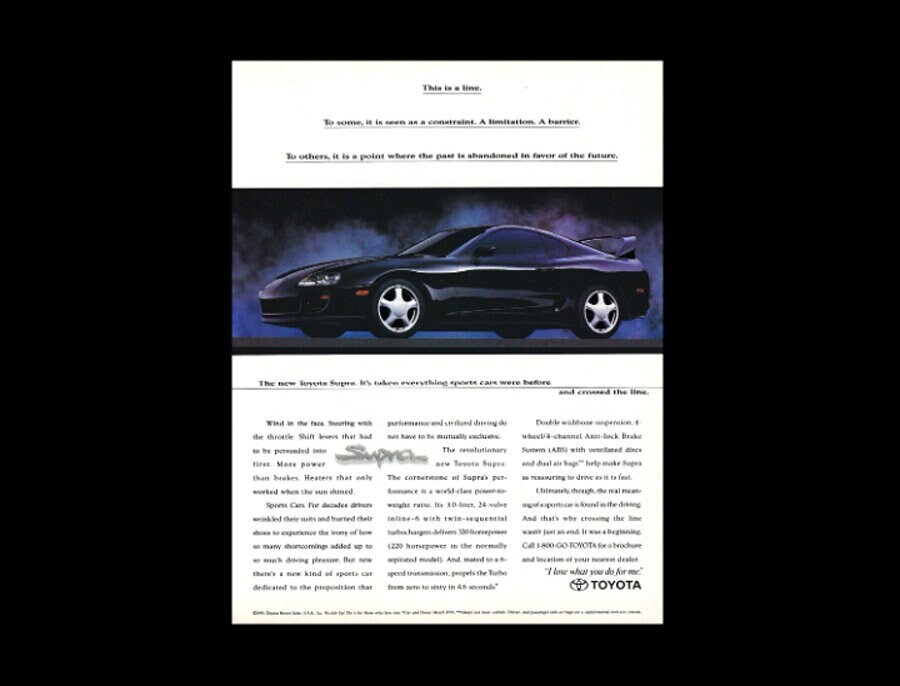 Anuncio original de revista del Toyota Supra 1993