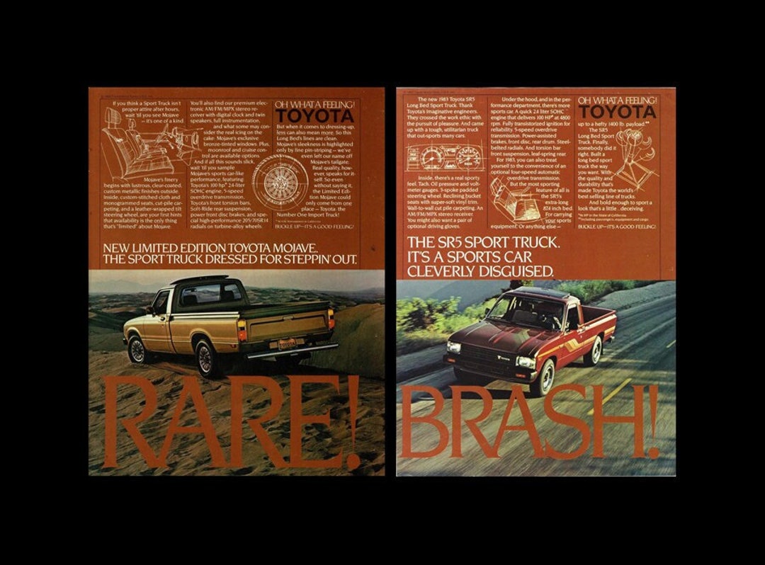Three 1980's Toyota Pick up Truck Original Magazine Ads Etsy