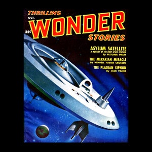 1940&#39;s Wonder Stories Science Fiction Pulp Magazine Cover Poster Print - Retro Pulp Magazine Art