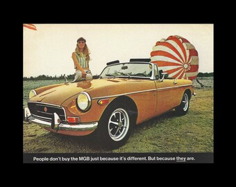 1966 MG B MGB ski report Original Advertisement Car Print Ad J355 1966 MG B MGB ski report Original Advertisement Car Print Ad J355
