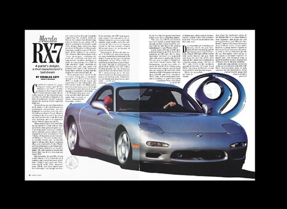 1992 Mazda RX7 Original Magazine Road Test - Etsy