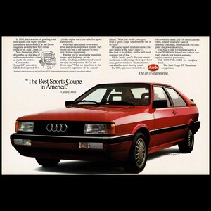 1987 Audi Coupe GT Original Magazine Ad