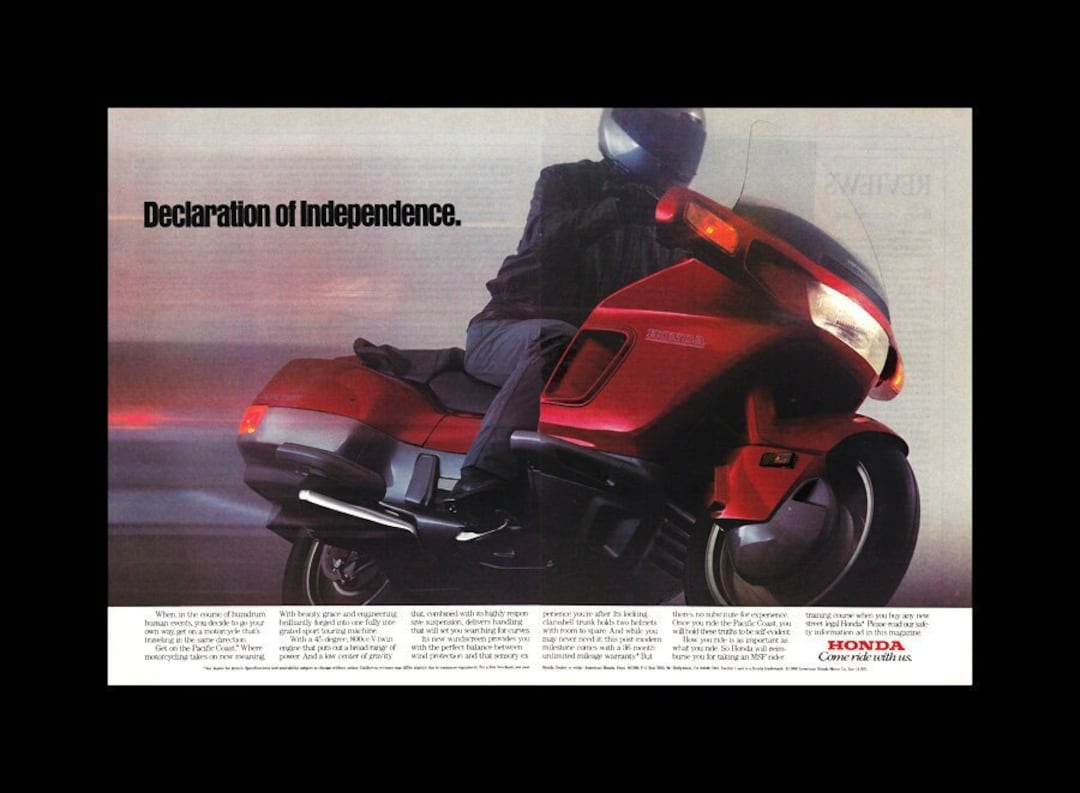 1990 Honda Pacific Coast Motorcycle Original Retro Magazine Ad - Etsy