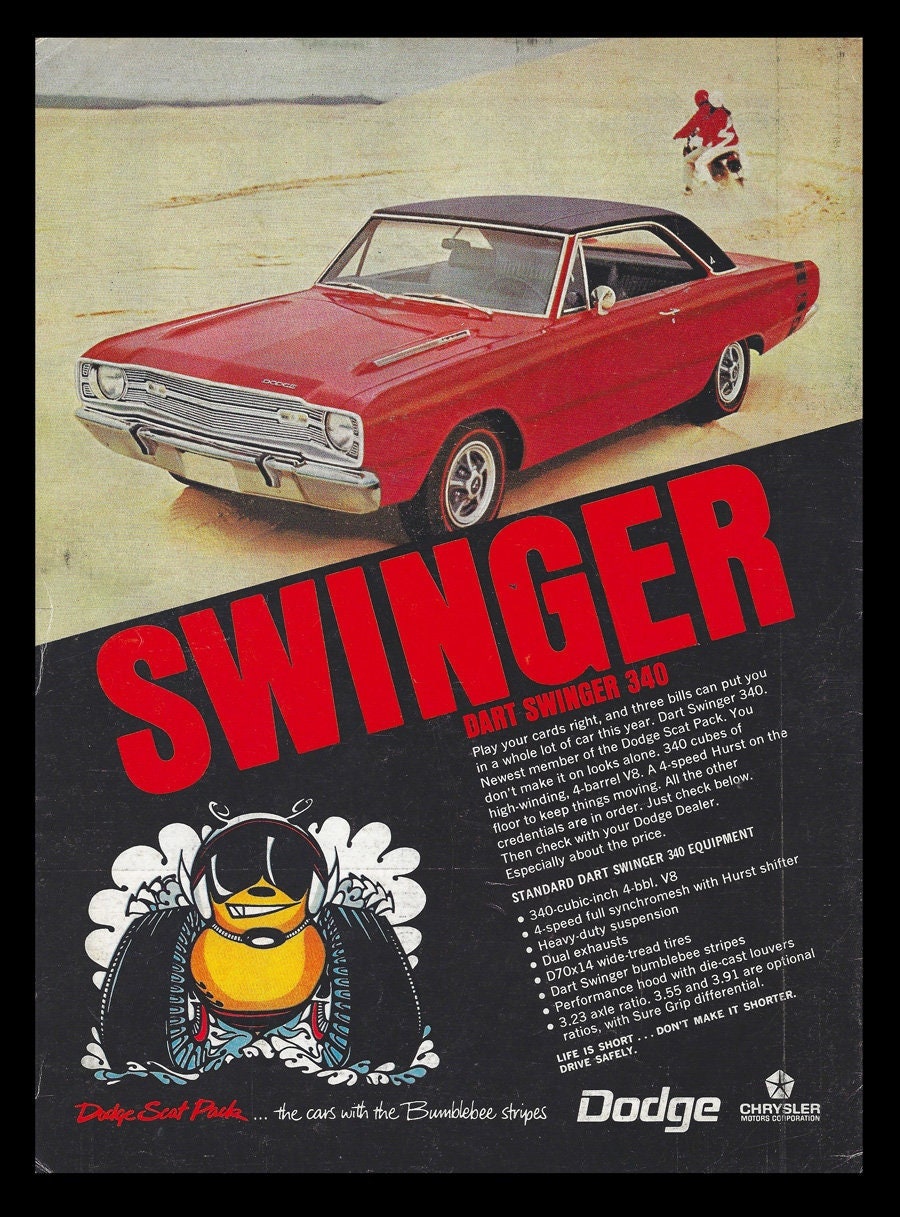 1968 Dodge Dart GT Swinger Original Magazine Ad