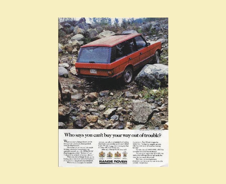 1980’s Original Magazine Ad 1988 Land Rover Range Rover Original Print ...