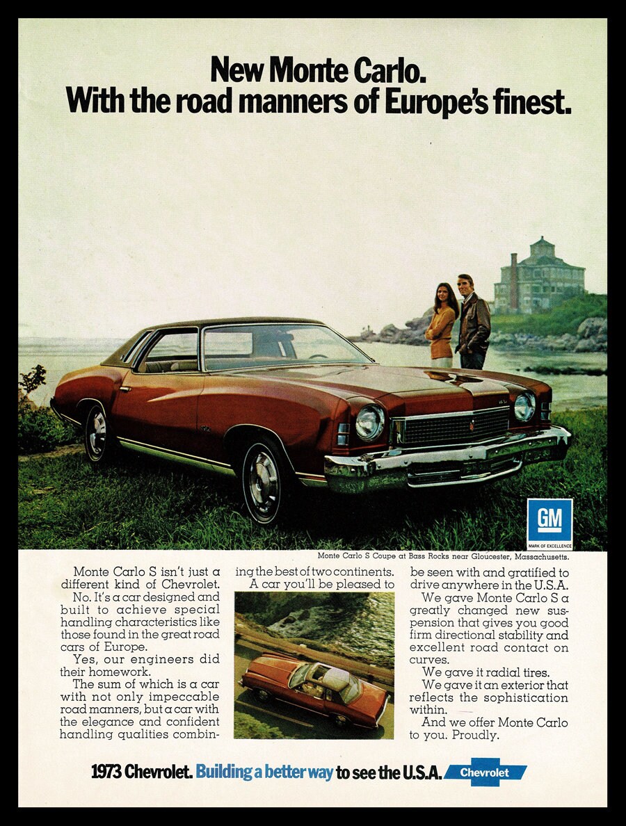 1973 Chevy Monte Carlo Original Magazine Ad - Etsy
