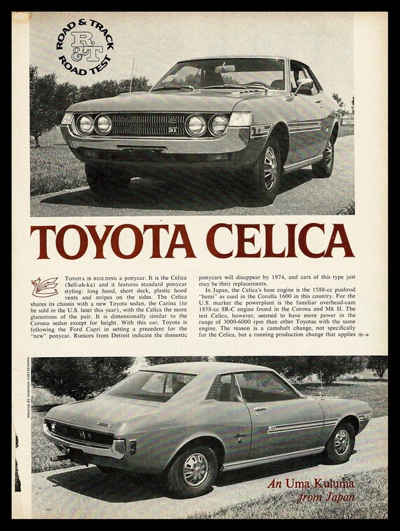 Toyota Celica Original Magazine Road Test - Etsy
