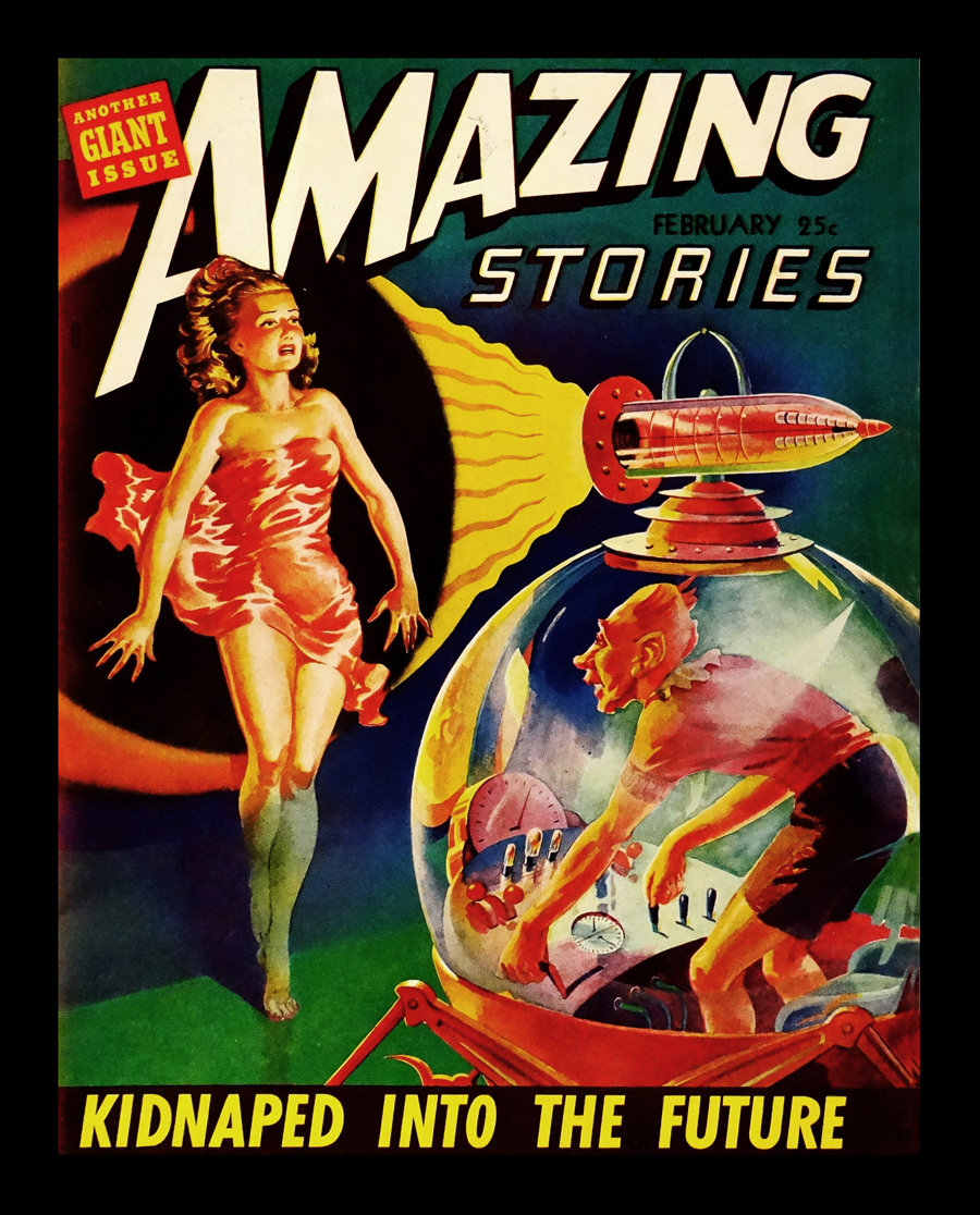 1940s Amazing Stories Science Fiction Pulp Magazine Cover