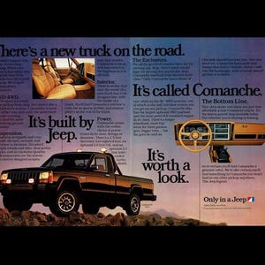 1985 Jeep Comanche Pick Up Truck Original Magazine Ad