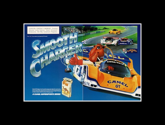 1990 Joe Camel Cigarettes Sports Car Racing Original Magazine Ad