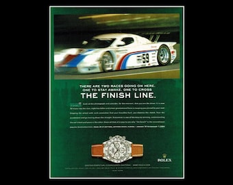 2004 Rolex Watches - Oyster Perpetual Cosmograph Daytona Original Magazine Ad - Porsche Race Car At Rolex Sports Car Series Daytona 24 Hours