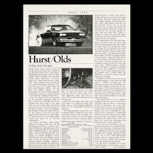 1983 Hurst Olds 442 Original Magazine &quot;Short Take&quot; Mini Road Test