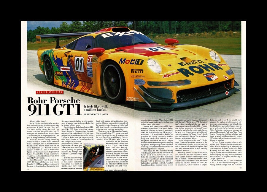 1998 Porsche 911 GT1 Race Car Original Magazine Race Track Test - Etsy
