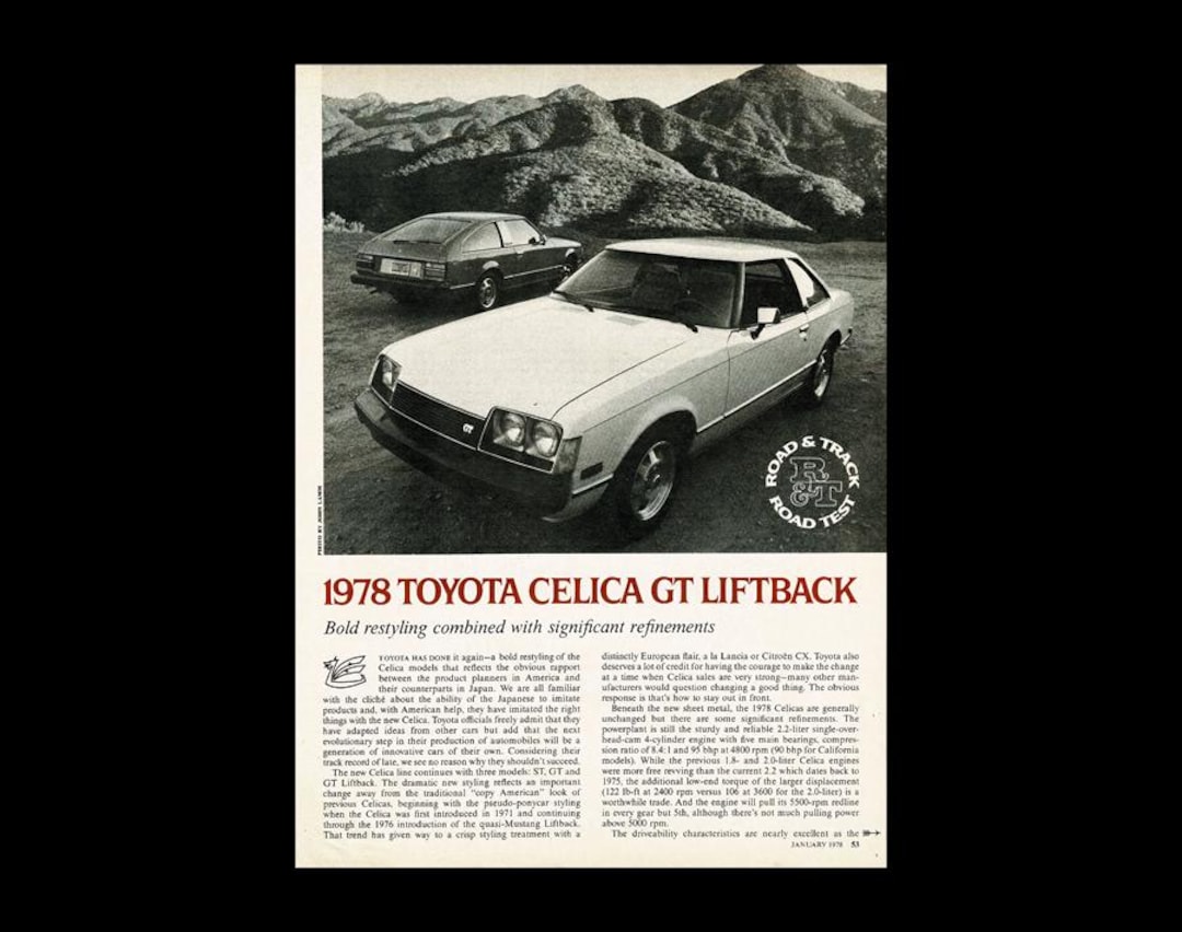 1978 Toyota Celica GT Original Magazine Road Test - Etsy