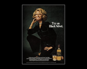 1976 Black Velvet Canadian Whiskey Original Magazine Ad