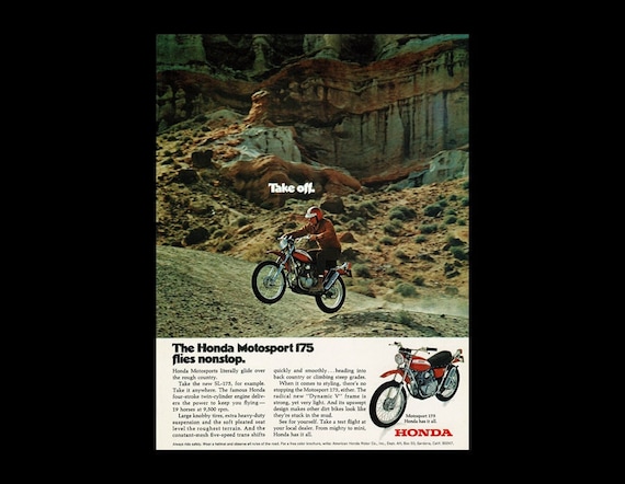1970 Honda Motosport 175 Scrambler Dirt Bike Motorcycle Original