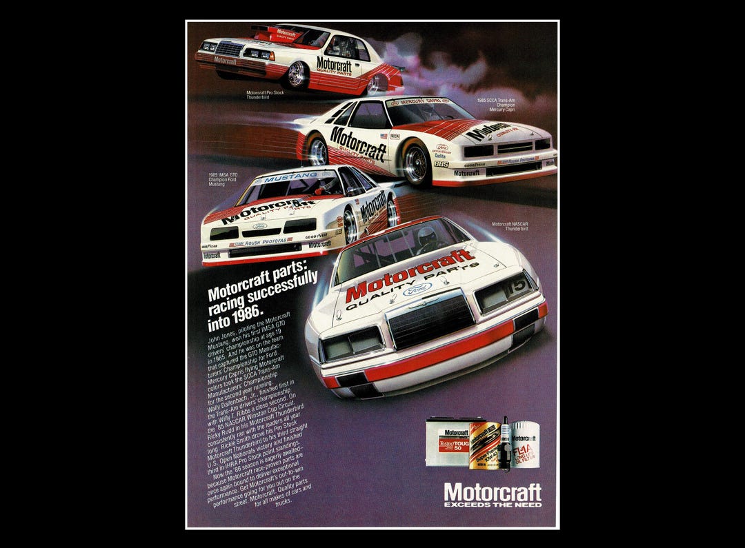 1986 Ford Motorcraft Motorsports Racing Original Magazine Ad - Etsy