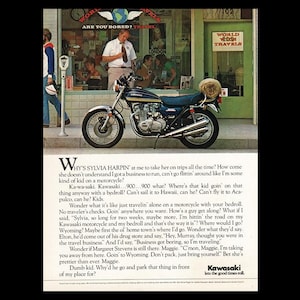 1975 Kawasaki KZ900 Motorcycle Original Magazine Ad