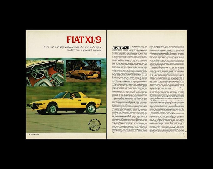 1974 Fiat X19 Original Magazine Road Test - Etsy
