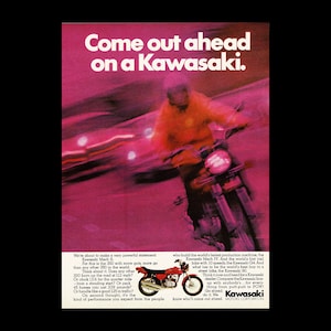 1972 Kawasaki 350 Mach 2 Motorcycle Original Magazine Ad