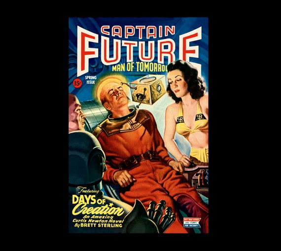 海外ファッションブランド通販サイト【公式】 1940's Cover Magazine Pulp Fiction Science Future Captain ポスター