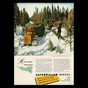 1949 Caterpillar Diesel Construction & Earthmoving Equipment Original Magazine Ad - Tractor Featured