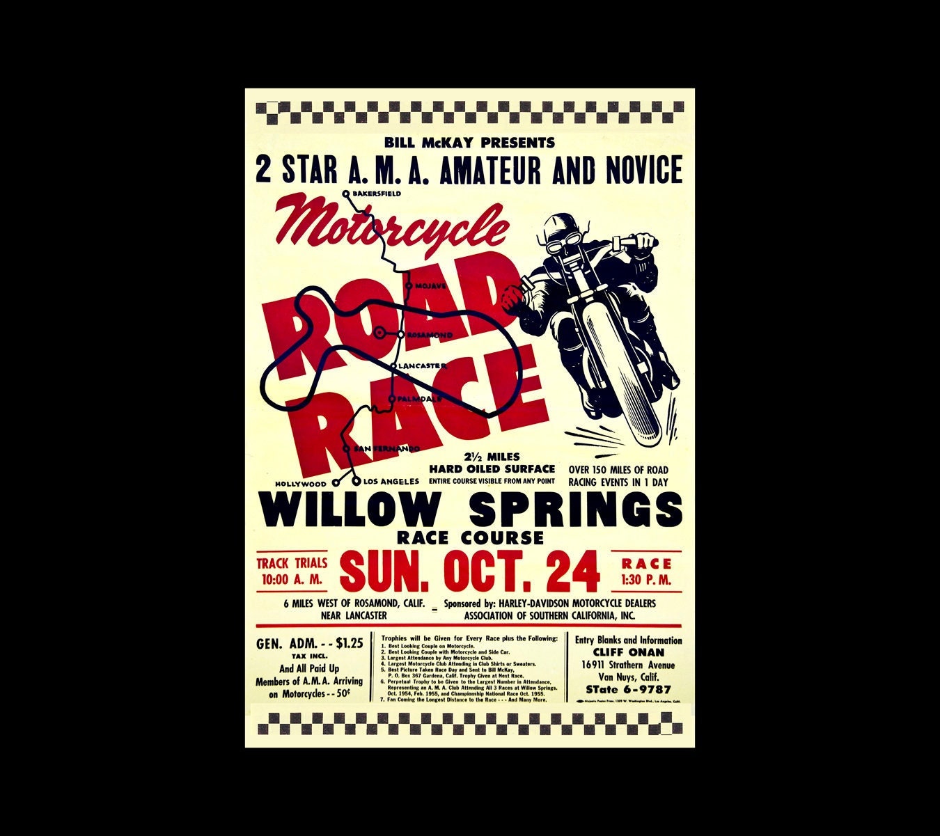 1955 Willow Springs California Raceway Vintage Motorcycle